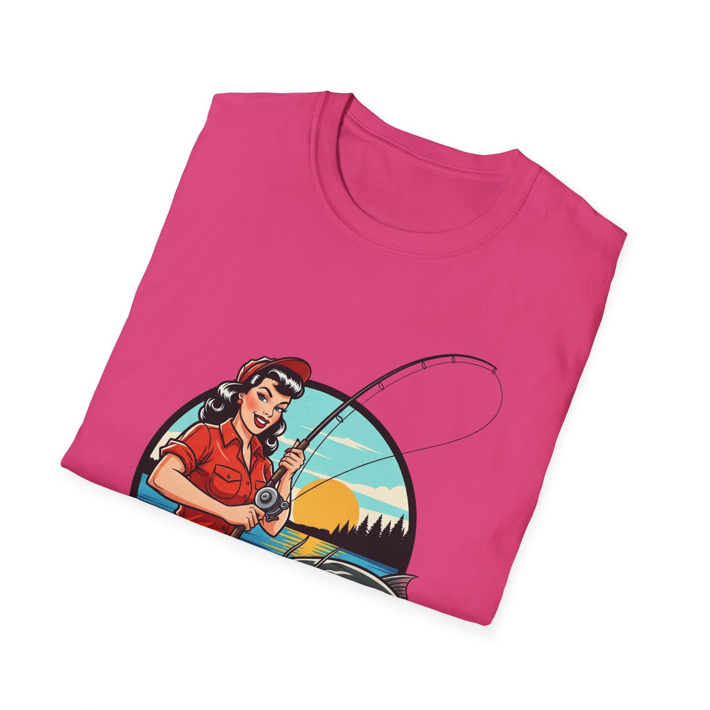 Fishing Humor Unisex T-Shirt | I Out Fish My Husband | Perfect Gift for Fishing Lovers, Father's Day, Outdoorsy Friends, Casual Wear