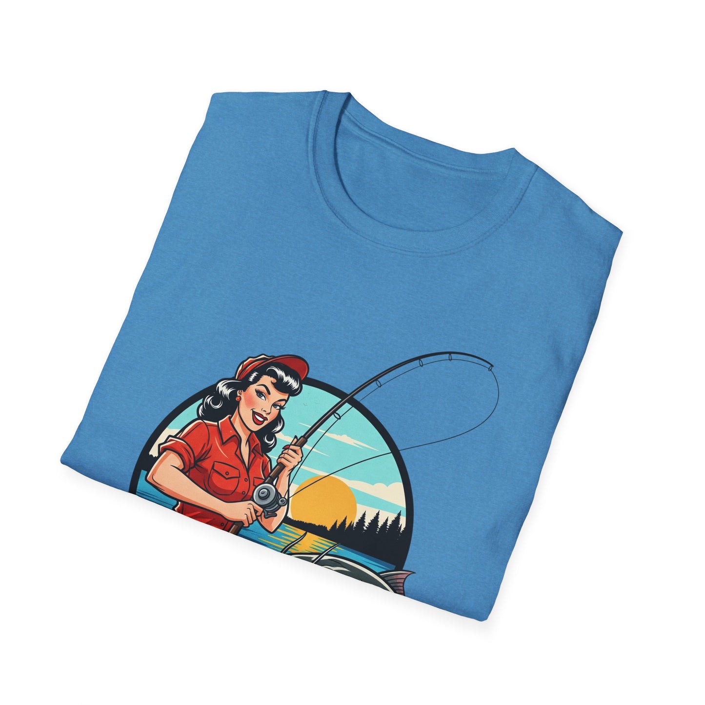 Fishing Humor Unisex T-Shirt | I Out Fish My Husband | Perfect Gift for Fishing Lovers, Father's Day, Outdoorsy Friends, Casual Wear