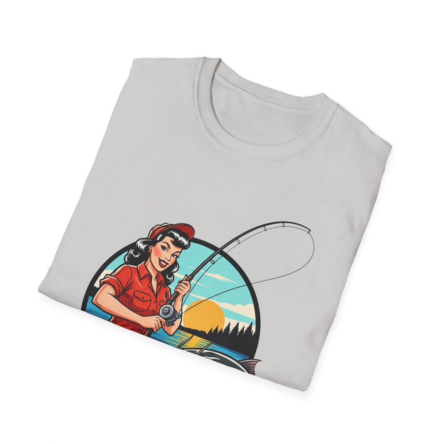 Fishing Humor Unisex T-Shirt | I Out Fish My Husband | Perfect Gift for Fishing Lovers, Father's Day, Outdoorsy Friends, Casual Wear