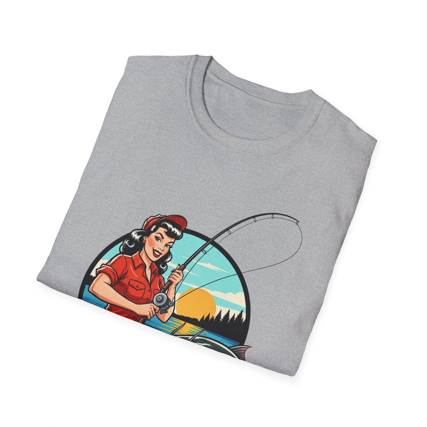 Fishing Humor Unisex T-Shirt | I Out Fish My Husband | Perfect Gift for Fishing Lovers, Father's Day, Outdoorsy Friends, Casual Wear