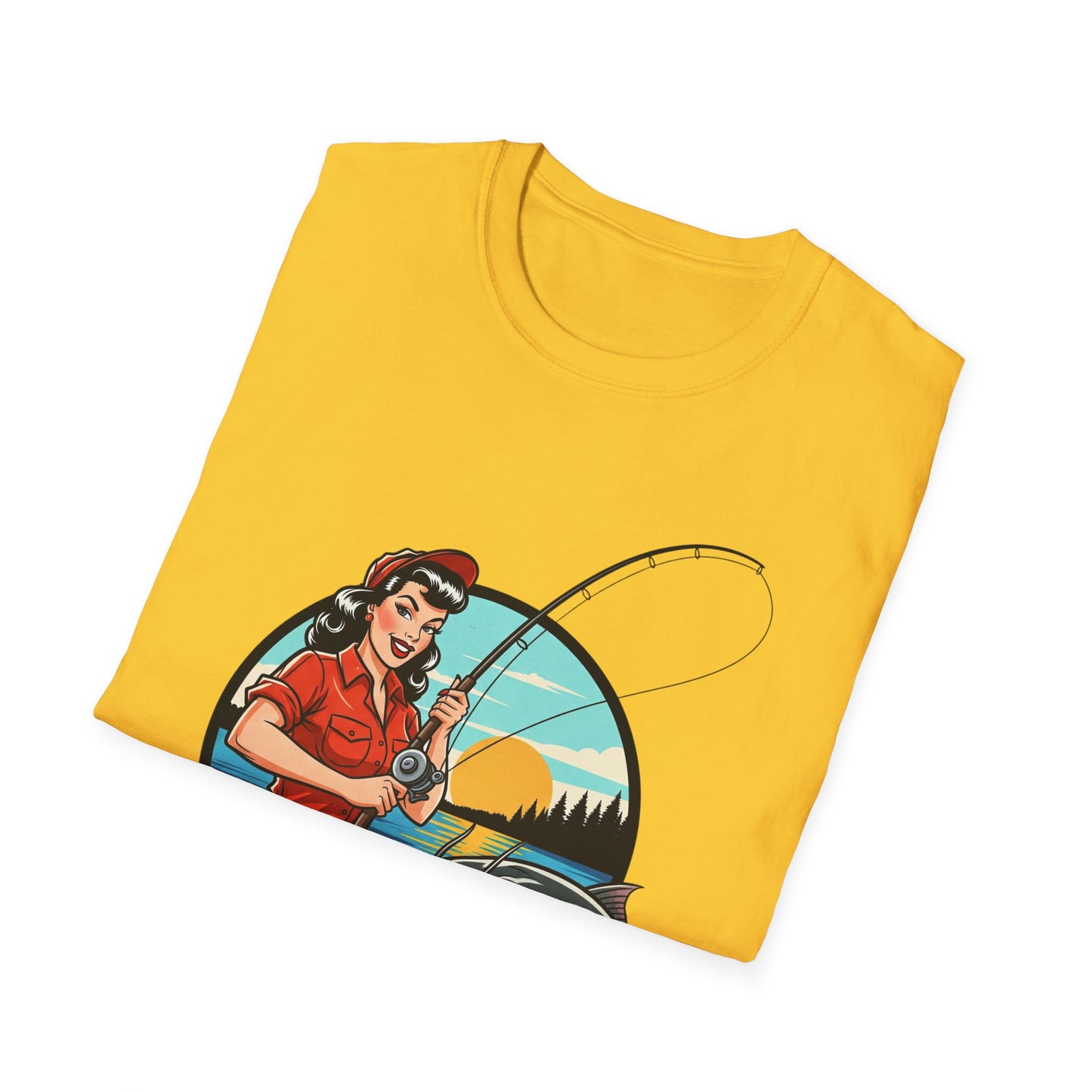 Fishing Humor Unisex T-Shirt | I Out Fish My Husband | Perfect Gift for Fishing Lovers, Father's Day, Outdoorsy Friends, Casual Wear