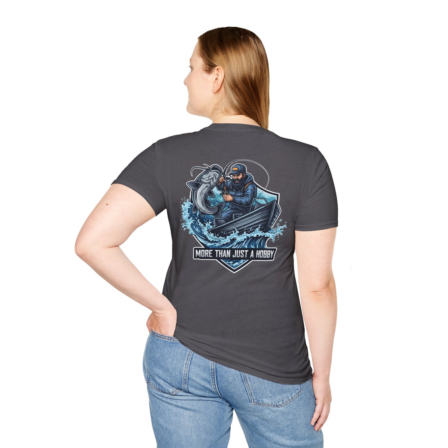 Fishing Enthusiast Unisex Softstyle T-Shirt - Perfect Gift for Anglers, Fishing Hobbyist, Summer Celebrations, Outdoor Adventures