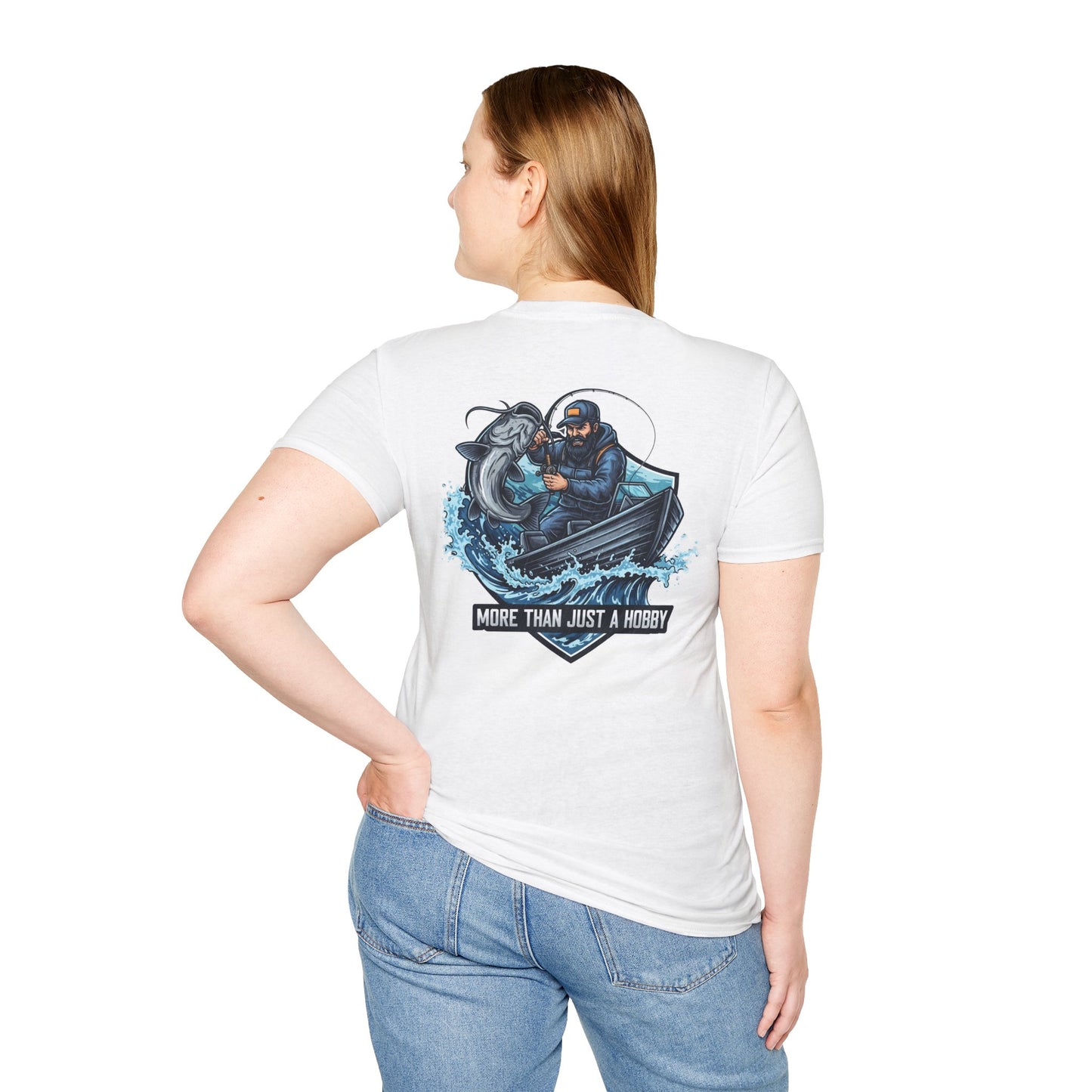 Fishing Enthusiast Unisex Softstyle T-Shirt - Perfect Gift for Anglers, Fishing Hobbyist, Summer Celebrations, Outdoor Adventures
