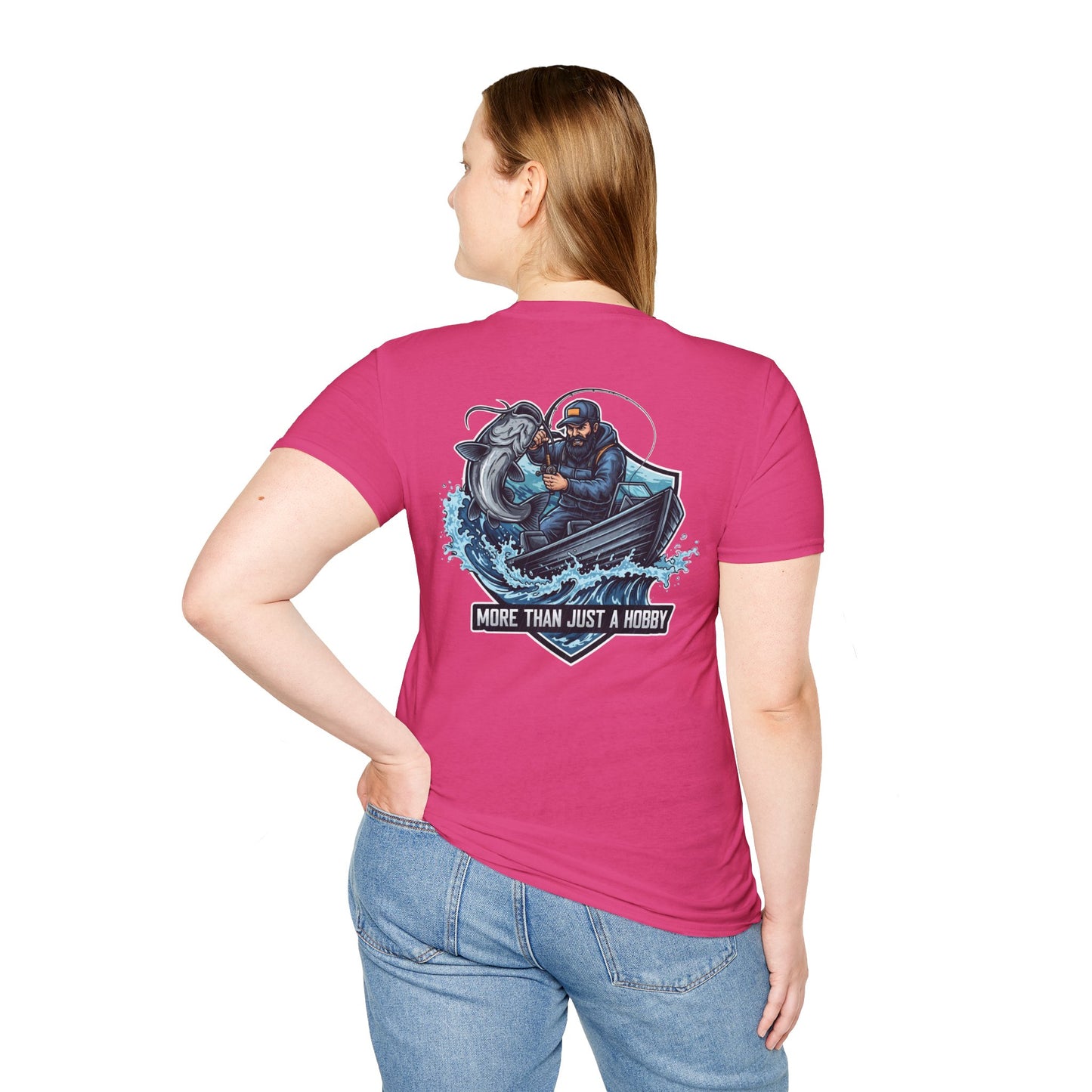 Fishing Enthusiast Unisex Softstyle T-Shirt - Perfect Gift for Anglers, Fishing Hobbyist, Summer Celebrations, Outdoor Adventures