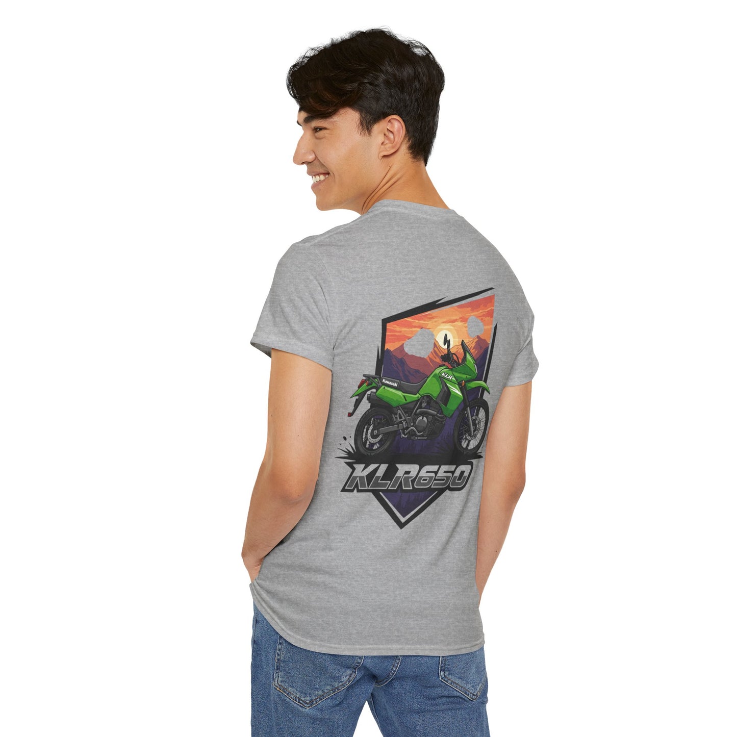 KLR650 Motorcycle Tee for Adventure Lovers, Unisex Heavy Cotton Shirt, Unique Gift for Bikers, Casual Fashion, Outdoor Apparel
